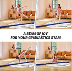 ZELUS 8' Folding Gymnastics Balance Beam, Floor Balance Beam w/Carry Handles Anti-Slip Base for Kids, Beginners & Professional Gymnasts