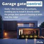 Shelly 1 Mini Gen3 | WiFi Smart Switch Relay 1 Channel 8A | Home Automation | Bluetooth Gateway | Compatible with Alexa & Google Home | iOS Android App | No Hub Required | Dry Contacts