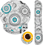 Keyboard Wrist Rest and Mouse Pad Wrist Support Set with Coasters,Non-Slip PU Base Ergonomic Gaming Mousepad for Home Office Working Studying Easy Typing & Pain Relief,Mandala Flowers