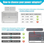 QIOUZW 2025 New Slim 65W 60W USB C Laptop Charger Compatible with Dell Latitude 5420 5440 5520 7420 7370 7275 XPS 13 9360 9365 9370 9380 Chromebook 3100 3400 Type C AC Adapter Power Supply Cord