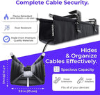 Ascrono Original No Drill Under Desk Cable Management Tray 27.3" - Premium Black Fabric Cable Management Under Desk - Clamp/Screw Mount Cord Organizer - Supports Upto 66lbs