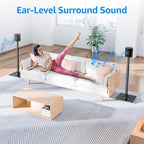 MOUNTUP Speaker Stands for Sonos Era 100, Sonos One, One SL, Play:1, Height Adjustable 35"-43" Floor Standing Speaker Stands Pair with Cable Management, Ear Level Surround Sound, 11lbs Loading, MU9146