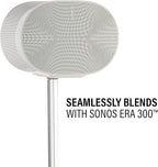 Sanus Height Adjustable Speaker Stand for Sonos Era 300™ - 17" Height Adjustment Sonos Stand Includes Carpet Spikes & Rubber Pads - Easy DIY Install Comes w/All Hardware - White