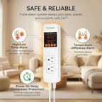 Pymeter 2 in 1 Digital Temperature Controller Dual Outlet Heat Mat Thermostat Reptile Greenhouse Heater Home Brewing Freezer Cooling Heating Pad Control 16A 1920W
