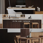 2-Pack Acoustic Wood Slat Panels - Soundproof Wall Paneling for Interior Decor