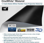 Elite Screens Kestrel Tab-Tension 3 CineWhite, 122 inch 16:9 Aspect Ratio, ISF Certified, Electric Floor-Rising Motorized Tab-Tensioned Front Projector Screen, Programmed Remote Kit, FTE122H3
