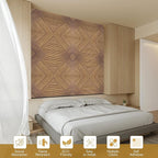 Autorific Acoustic Wall Panels,6 Pack Total Size 72 x 48 Inches,Self-Adhesive Decorative Acoustic Panels for Wall and Ceiling,3D UV Printing with Wood Look,Beech