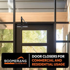 Boomerang Medium Duty Automatic Commercial Door Closer - D703 Hydraulic UL 3 hr. Fire Rated Closer, Surface-Mounted Size 3 for Home & Light Commercial Doors, Dark Bronze (US10B)