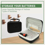 stukcaze Battery Organizer Storage Case with Tester for AA AAA Button Battery Holder Carrying 3 Batteries Variety Pack 88 Batteries Zipper Mesh Bag (Batteries Not Included)