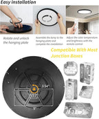 4Pack 12 Inch Remote Control Dimmable LED Flush Mount Ceiling Light Panel,24W 2520LM,2700K-6000K Adjustable Color,Ultra Thin Round Black Ceiling Light Fixture for Hallway Kitchen Bedroom Home Office