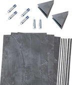 Palisade 78in x 60in x 36in Waterproof Vinyl Shower Surround Kit with Accessories in Urban Quarry