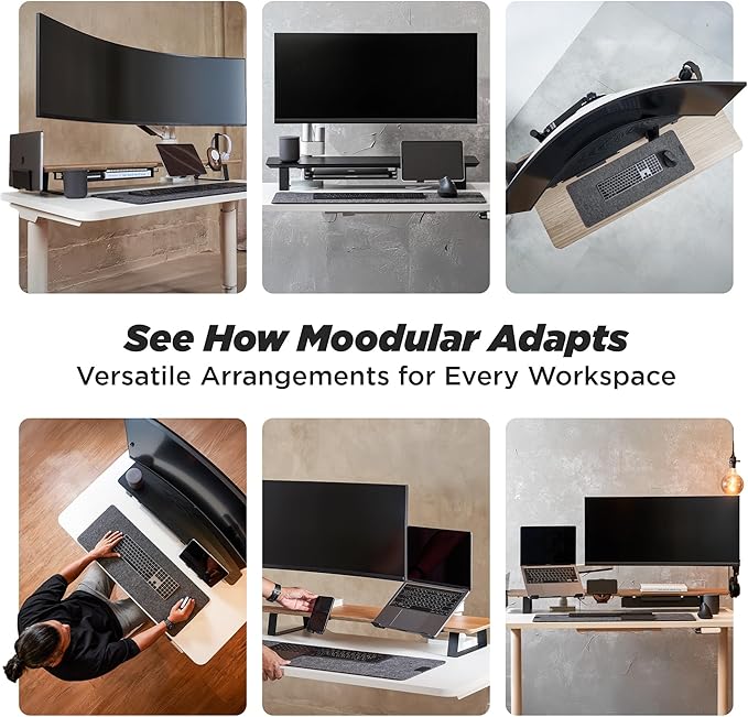 ULTRARM Moodular Add-ons Phone Stand for Magsafe (Charger Not Included) [Accessory Only - Requires Moodular Wooden Monitor Stand Slide Rails for Use] Black MSA-MS