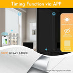 Persilux Smart Motorized Blinds with Remote, No Drill Automatic Roller Shades for Indoor Windows, Blackout Linen Fabric, Electric Blinds for Windows, Weave Swan C162BO-1, Custom Size