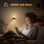 JandCase LED Night Lights Plug into Wall, Decorative Night Light with Dusk to Dawn Sensor, Adjustable Brightness, 3000K Warm White Nightlight Plug in for Kids, Bathroom, Hallway, Bedroom, Stairway