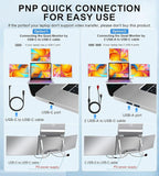 FOPO 16" Laptop Screen Extender Monitor Portable, Quad Monitor, Just 1 Cable for 3 Screens, FHD 1200P IPS Laptop Extender Compatible with Wins/Mac for 13.6" - 18.5" Laptops