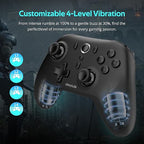 C6 Wireless PC Controller, Bluetooth Game Controller- 1000Hz Polling Rate- Hall Effect Joystick for Windows PC, Nintendo Switch, Switch 2, Steam Deck, Android TV/Mobile, iOS, MAC &Tesla Vibration Turbo