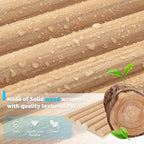 Art3d Fluted Wood Panel for Wall and Ceiling, Beaded Accent Molding for Home Decoration, Pack of 4pcs + 1pc End-Trim, Size 108 x 5.7in.- Beaded Oak