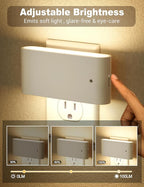 JandCase LED Night Lights Plug into Wall, Night Light with Dusk to Dawn Light Sensor, Dimmable Night Light Plug in [2 Pack], 3000K Soft White Nightlight for Bedroom Hallway Kids Room Kitchen