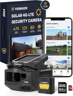 Vosker V150 Solar-Powered LTE Cellular Home Security Outdoor Camera | Motion Activated Sensor Nightvision Wireless Camera | Receive Photos on Your Mobile App (V150-US-MSD32GB)