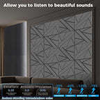 12 Pack Large Self-Adhesive Soundproof Wall Panels, 15.7 x 15.7 x 0.47 in Sound Proof Foam Panels for Walls, 1.2lb/ft³ High Density,Large Size Acoustic Panels, Sound Dampening Panels Black