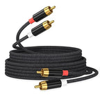 AGVEE 16.5ft RCA Cable, 2 RCA Male Thickened Six Claws Plug Stereo Auxiliary Audio Cord for Home Theater, Amplifier, Active Speakers or Subwoofer, Black
