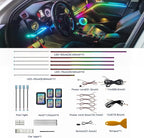 Acrylic Interior Car LED Strip Lights, Colorful 10-in-1 Car Ambient Lighting Kit, with Wireless APP Control, 622 LED Fiber Optic Strip Lights for Cars, Supports Neon Sync with Music DIY Mode