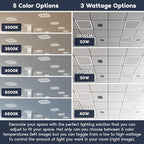LUXRITE 2x2 FT Edge-Lit Frame LED Panel Lights, 5CCT Selectable 3000K-6500K, 2600/3900/5200LM, 20W/30W/40W Switch, Grid Drop Ceiling Lights, 0-10V Dimmable, Damp Rated, 100-277V, ETL Listed (4 Pack)