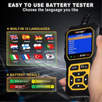Acclope BT60 Pro Car Battery Tester, Digital Analyzer with Cloud Printing, 100-3000 CCA Range for 6V/12V/24V AGM, Lithium, Gel Batteries, Automotive Charging System