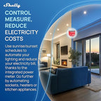 Shelly 1PM Gen4 | Wi-Fi, Zigbee, Matter Smart Relay Switch with Power Metering, 1-Channel 16A | Home Automation | Alexa, SmartThings, Google Home, Apple HomeKit Compatible | iOS Android App (4 Pack)
