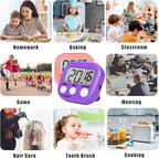 ZILLEEN Classroom Timer for Kids Teachers 2 Pack Digital Timers, Purple & Pink