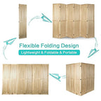Babion 6 Panel Pegboard Display, Pegboard Room Divider Freestanding Folding Privacy Screens Display Stand for Craft Shows (Natural)