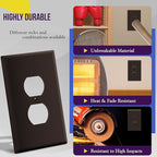 ENERLITES Duplex Receptacle Outlet Wall Plate, Jumbo Electrical Outlet Covers, Gloss Finish, Oversized 1-Gang 5.51" x 3.50", Polycarbonate Thermoplastic, 8821O-BR-10PCS, Brown, 10 Pack