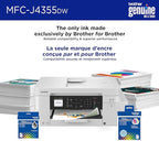 Brother INKvestment 4355 Wireless Color Inkjet All-in-One Printer with 1.8” Color Display and Manual Feed Slot | Includes Refresh Subscription Trial(1) (MFC-J4355DW)