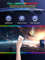 TopMade Wireless Charging Mouse Pad, RGB Gaming Mousepad Home Office Desk Pad, 31.5” x 15.8” Large Desk Mat, Waterproof Keyboard Pad, Cosmic Planet (Includes 20W PD Power Adapter & 6.56ft Woven Cable)