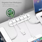 Oakridge™ Cable Organizer Clips with Strong 3M Adhesive – Silicone Desk & Car Wire Holders for USB, Charger Cables & Earphones – Multi-Slot (7-5-3-3-1)