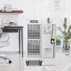 16 Device Mobile Charging Station for Laptops/Tablets/iPads/Chromebooks,16 Bay Lockable Charging Cabinet with Cable Management & Power Strip Included, Laptop & Tablet Storage Carts,Easy Assembly