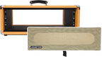 Sound Town Vintage 3U Amp Rack Case, 12.5" Depth with Rubber Feet, Dust Cover, Kickstand, Orange (STVRC-3OR)