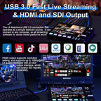 Feelworld L4 Switcher 10.1 Inch Touch Screen Multi-Camera Video Mixer Switcher,4xHDMI,SDI,Audio Input/Output,App/PTZ Control,USB3.0 Fast Streaming,Built-in Cooler,13 Transitions