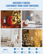Remote Control Outlet Plug, WILAWELS Wireless Remote On Off Switch for Outlet, Remote Light Switch for Lamp, Light, Programmable, 100ft RF Range, 15A/1875W, Battery Included, FCC Listed W11RC1106