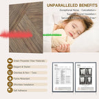 Autorific Acoustic Wall Panels,6 Pack Total Size 72 x 48 Inches,Self-Adhesive Decorative Acoustic Panels for Wall and ceiling,3D UV Printing with Wood Look,Natural Walnut