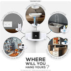 BRAINWAVZ Mini Circular Corner Shelf Mount for Security Cameras, Baby Monitors, Speakers, Plants & More, Universal Holder, Strong Adheasive, No Mess, Screwless (White)