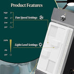 TOPGREENER Combo Dimmer Switch with 3-Speed Fan Control, Light and Fan Combination Switch, Single Pole, 200W LED/CFL, Neutral Wire Not Required, Wall Plate Included, TGDSFS3-W-2PCS, White, 2 Pack