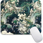 Armanza Square Mouse Pad Japanese Art,Personalized Premium-Textured Custom Mouse Mat Design,Washable Mousepad Lycra Cloth,Non-Slip Rubber Base Computer Mouse Pads for Wireless Mouse
