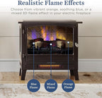 Country Living Infrared Freestanding Electric Fireplace Stove Heater in Bronze | Multiple Flame Colors, Metal Design with Faux Wooden Logs | Alexa/WiFi Enabled - Remote Included
