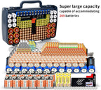 Aptbyte Battery Organizer Storage Holder Box Case with Tester- 269 Batteries Double-Sided Variety Pack, Holds AA AAA 4A C D Cell 9V 3V Lithium LR44 CR2 CR123 CR1632 18650 Button- Blue (Box Only)