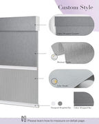 Graywind Motorized Dual Shades for Windows Smart Double Blinds Blackout and Solar Motorized Blinds with Remote Alexa Google Control Day Night Shades, Custom Size (Blackout Light Grey)