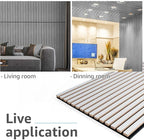 Art3d 4 Wood Slat Acoustic Panels for Wall and Ceiling - 3D Fluted Sound Absorbing Panel with Wood Finish - Brushed Silver