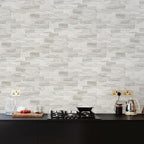 Vamos Tile 100-Piece Matt Beige Mixed Grey Slate Peel and Stick Backsplash Seamless Tile,3''x6'' PVC Subway Tile,Stick on Backsplash for Kitchen/Bathroom/Laundry Room