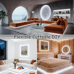 Aalnfe 10Ft Rope Light Indoor Tape Lights LED Strip Lights for Vanity Mirror Bedroom with Dimmer Control for Kitchen, Cabinet, Shelf, Super Bright Flexible Cuttable Under Cabinet Lighting Counter