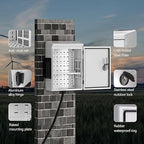 Outdoor Electrical Box, Cold-Rolled Steel Plate, Aluminum Alloy Back Beam, One-Piece Ventilation Design, IP65 Waterproof, Wall/Pole Mounted (17.6" x 13.8" x 7.9")